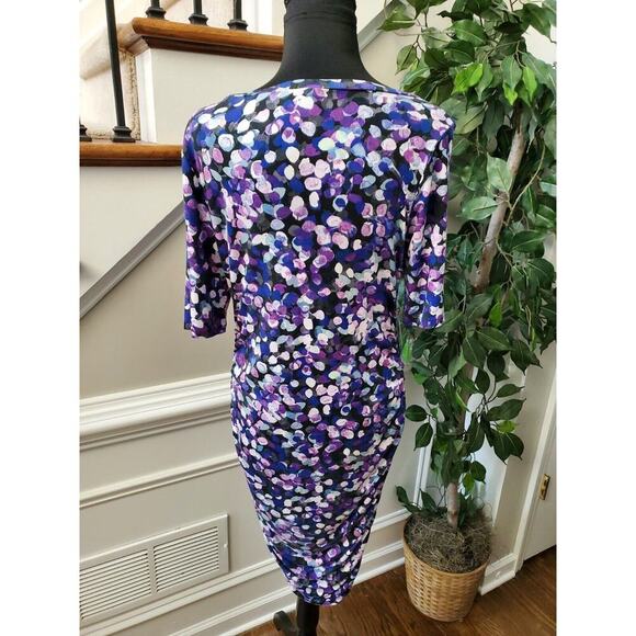 Motherhood Women Multicolor Rayon Scoop Neck 3/4 Sleeve Knee Length Dress Size M - Picture 8 of 11